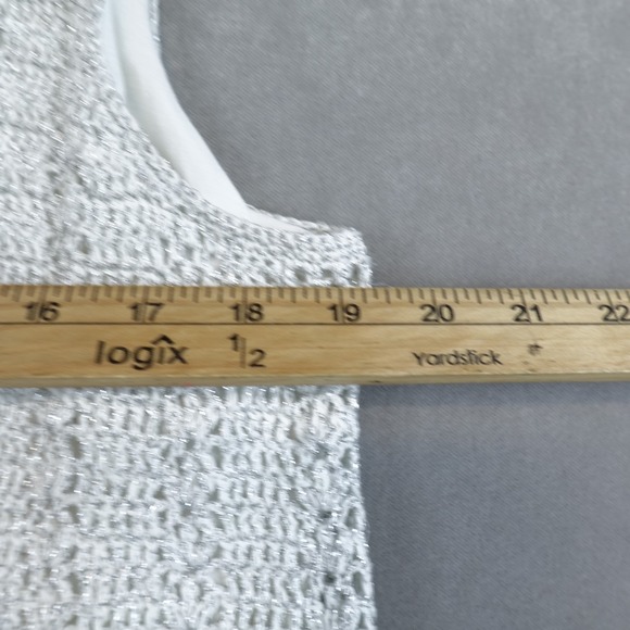 NWT Talbots Top Size X Hand Crochet Silver Boho Sleeveless - Picture 4 of 6